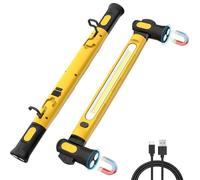TUFFMATE Rechargeable LED Strip Light Torch 3000 Lumens Inspection Lamp with 3 Lighting Modes Adjustable Magnetic Mounts and Hooks, USB Charging Waterproof Idea for Workshop Vehicle or Camping (2)