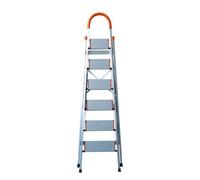 TUFFMATE Step Ladder 6 Steps - Folding Aluminium Soft Grip Handle, Max Weight 150Kg