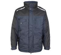 TuffStuff - Cleveland Jacket - Size 2XL, Navy - 100% Polyester with Hardwearing Oxford Outer - Windproof & Water Resistant - Fleece Lined Mens Jacket - With a Reflective Trim & Zipped Pockets