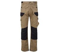 TuffStuff - Elite Work Trousers, Sand - 44" Waist, Long 32.5" Length - Lightweight Rip-Stop Cargo Work Pants with TuffTex Reinforcement - Adjustable Waist, Kneepad Pockets, & Reflective Trim