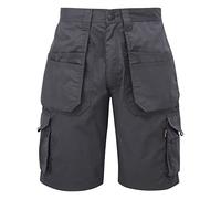 Tuff Stuff Men's Work Short 844 Enduro - Rip-Stop, Triple-Stitched Cargo Pockets - Grey 40W