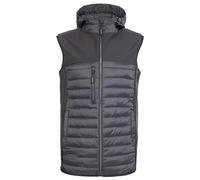 TUFFSTUFF - Howden Hooded Bodywarmer - Black Bodywarmer - Comfortable Bodywarmer Jacket - Hooded - Zipped Pockets - Water Resistant - Windproof - Softshell Panelling