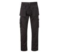 Tuff Stuff - Pro Work Trousers Long - 28" W, 32.5" L, Triple-Stitched, Knee Pad Pockets - Black