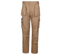 TuffStuff - Pro Work Regular Trousers - 32” Waist - Stone Cargo Trousers- Work Trousers For Men - Triple Stitched Seams - Features Knee Pad Pockets - Mens Work Trousers