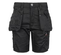 TuffStuff - Proflex Work Shorts, 30" Waist (Black) - Slim Fit, 8" Inseam, Stretch Fabric, Triple-Stitched, Reinforced Tool Pockets, YKK Zip - Durable Easy Care Summer Workwear - Functional Design