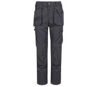 TuffStuff - Proflex Work Trousers, Grey - 46" Waist, Regular 30" Length - Heavy-Duty Tradesman Trousers with Knee Pad Pockets & Tuck-Away Holster Pockets - 260gsm Full Stretch Fabric, Slim Fit Design