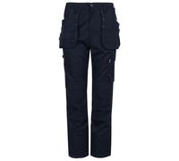 TuffStuff - Proflex Work Trousers, Navy - 46" Waist, Long 32.5" Length - Heavy-Duty Tradesman Trousers with Knee Pad Pockets & Tuck-Away Holster Pockets - 260gsm Full Stretch Fabric, Slim Fit Design