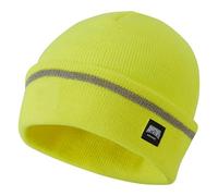 TuffStuff - Reflective Beanie - Yellow - Versatile - Cosy & Comfortable - 100% Acrylic - Thinsulate Lined - Reflective Banding - Mens Beanie Hat - Winter Hat - Work Hats for Men