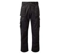 TuffStuff Super Action Combat Work Trouser Pro Trade Hardwearing Cotton Rich Heavy Duty Pants Original 711 (W 34" L 30", Black)