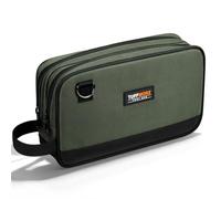 TUFFWORX Small Tool Bag, Multipurpose Zippered Tool Pouch Bag with Dual Compartment, 31 x 8 x 18 cm Portable Tool Storage Organizer, Grey