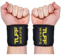 TuffWraps 16" Wrist Straps for Gym - No Thumb Loops - Powerlifting, Weightlifting, and Bench Press Support - Durable Wrist Straps Gym Accessory for Enhanced Wrist Support