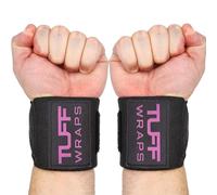 TuffWraps 16" Wrist Straps for Gym - No Thumb Loops - Powerlifting, Weightlifting, and Bench Press Support - Durable Wrist Straps Gym Accessory for Enhanced Wrist Support