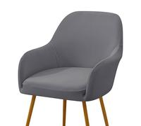 Tufkiss Modern Stretch Curved Back Dining Chair Covers with Armrest, for Vanity, Dining, Kitchen, Waterproof Swivel Arc Shaped Armchair Cover Protector(dark gray, 1PC)