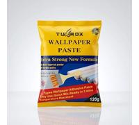 TUFROX 6 Rolls All-Purpose Wallpaper Paste - Extra-Strong Wallpaper Adhesive Glue with Long-Lasting Finish, German-Formula 7 Pint / 120g Pack, Super Strong, Wallpaper Glue for Reliable Hold