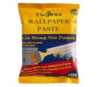 TUFROX Extra Strong Wallpaper Adhesive Paste - All Purpose Professional Wallpaper Paste, Easy Mix German Formula, Large Size 120g Sachet, Hangs Up to 6 Rolls (7 Pints Coverage) UK Product