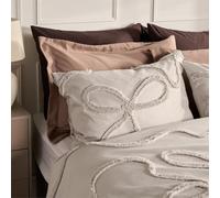 Tufted Bow Bedding Set Soft Cosy Duvet Cover With Pillowcase Double