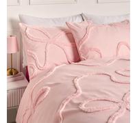 Tufted Bow Bedding Set Soft Cosy Duvet Cover With Pillowcase Pink King