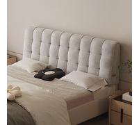 Tufted Button Headboard Reading Pillow - Large Support Cushion for Pregnancy Wall Headboard Upholstered Bedroom Backrest Gray No Bedside 79"/King Size