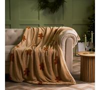 Tufted Gingerbread Soft Fleece Throw Thermal Blanket OHS Brown 120cm x 150cm