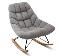 Tufted Rocking Chair Glider for Nursery, Modern Upholstered Side Chair with High Backrest for Living Room and Office