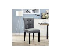 Tufted Velvet Chair Dining Chair with Nailhead Trim The hot sale Light Grey One Size