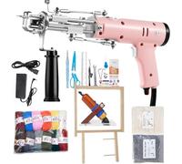 Tufting Gun Starter Kit, Electric Tufting Gunn With Tuft Rack/Carpet Trimmer, 10,000RPM No-load Speed and 5-40 Stitches/Sec, 7-21mm Height Adjustments for DIY Woven Rugs In Home