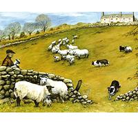 Tuftop Large Textured Worktop Saver Sheepdog and Sheep 50 x 40cm