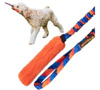 Tug-E-Nuff Bright Fauxtastic Durable Bungee Tug Toy for Dogs | For Interactive Dog Training & Dogs of all Ages | Artificial Fur Bungee Tug Toy | Made of Faux Fur | 3 Colour Patterns | Size 22.5 inches