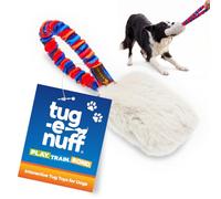 Tug-E-Nuff Faux Fur Pocket Bungee Squeaker (Orange), Compact Tug Toys for Dogs, Tough Dog Pull Toy, Tug of War Dog Toys for Puppy, Small, Medium and Large Breeds, Interactive Rope Toy, 30 cm