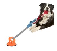 Tug of War Dog Toy - 35 x 2.7 Inch Large Cotton Rope, Interactive Suction Cup Chewer, Squeaky Teething Accessories, Relieve Boredom Indoors, Solo Game in the Backyard, Aggressive