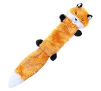 Tug Toys For Dogs Raccoon & Squirrel No Stuffing Squeaky Dog Toys Unstuffed Chew Toy For Small & Medium Breeds Bulk Pack Soft Flat No Stuffing Puppy Dogs To Stop (Yellow, 46cm)