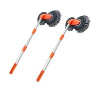 Tugeem Car Wash Brush - Rotating Car Wash Mop with Long Handle, Flexible Rotating Telescopic Wash Brush Cleaning Tool, Double Head Windshield Cleaner Caravan Accessories for Car Washing (2 Pack)
