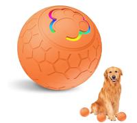 Tugeem Electric Dog Ball Toy - Automatic Rolling Pet Ball With LED Light Flashing for Puppy, Small, Medium Dogs and Cats (Orange)