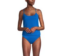 Tugless Quick Dry Strappy Back Tankini Top lands end Cobalt 14-16