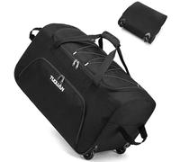 TUGUAN 110L Soft Luggage with Spinner Wheels, Foldable Large Rolling Travel Suitcase, Carry-On Check Luggage, 28'' Collapsible Wheeled Holdall for House Moving, Storage Duffle, Black