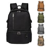 TUGUAN Insulated Cooler Backpack 28L Leakproof Cool Bag Rucksack Double Deck Bottom Thermal Compartment Picnic Backpack for Lunch, Beach, Camping, Black