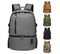 TUGUAN Insulated Cooler Backpack 28L Leakproof Cool Bag Rucksack Double Deck Bottom Thermal Compartment Picnic Backpack for Lunch, Beach, Camping, Grey