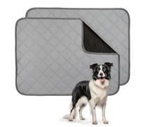 TUHDWJ 2 Pack Washable Puppy Pads, Reusable Dog Training Pads, Super Absorbent Waterproof Dogs Pee Pads, Fast Drying Non Slip Reusable Puppy Pads for Indoor, Outdoor, Car Travel (45x60 cm)