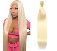 Tuheerst Straight Human Hair Bundles #613 Blonde Human Hair Extensions Real Hair Wefts Bundles Single Bundle Double Weft Remy Hair for Woman 20 Inches