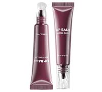 TUHOWEWZ Plumping Shimmer Lip Gloss Balm - Hydrating Tinted Lip Serum for a Juicy Glass Lip Effect - Non-Sticky, High Shine Butter Glaze (02 Plum Berry)