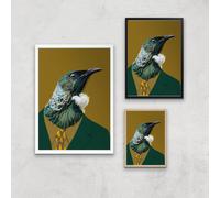 Tui In Suit Giclee Art Print - A4 - Wooden Frame