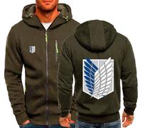 TUIAIFA Mens Casual Zip Hoodies for Attack Titan Autumn Winter Plain Fashion Jacket Sweatshirt Long Sleeve Windproof Warm Sweatshirts Hoody(D,M)
