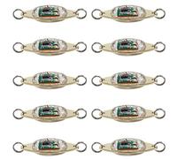 Tuidzljd 10 Pcs LED Fishing Lures Fishing Spoons Underwater Flasher Halibut Flasher Trolling Deep Drop Fishing Light