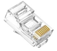 Tuidzljd 100pcs RJ45 CAT6 Ethernet Network Modular Plug Gold-Plated 8P8C Crimp UTP Standard Crystal End Pass Through Connectors