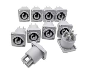 Tuidzljd 10PCS NAC3MPA-1 NAC3MPB-1 Power Speaker Panel Socket Gray-White Power 20A Stage LED Lighting Audio 3-Pin Socket,OutPut