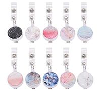 Tuidzljd 10Pcs Retractable Badge Holder Nurse Badge Reels with Alligator Clip Decorative ID Name Badge Reel for Worker