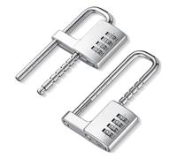 Tuidzljd 2 Pcs 4 Digit Combination Lock Code Cabinet Lock U Shaped Gym Locker Adjustable Padlock Long Shackle Lock for School