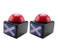 Tuidzljd 2PCS Game Answer Buzzer, Game Buzzer Alarm Sound Play Button with Light Trivia Quiz Got Talent Buzzer Game Toys