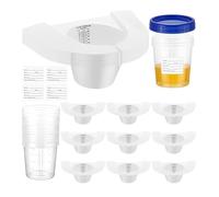 Tuidzljd 30 Pieces Urine Collection Hats for Toilet Sets Including 10 Urine Collector, 10 Sample Cup Containers, 10 Stickers
