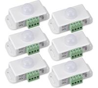 Tuidzljd 6 Pack 12V 24V PIR Sensor LED Motion Sensor Motion Detector Light Switch Body Infrared Sensing Motion Timing function